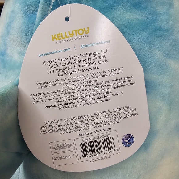 Squismallows Blue and White Dragon Keith Plush Toy - Picture 14 of 14